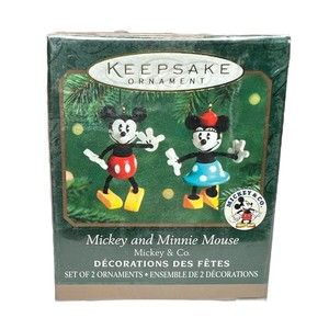 Hallmark Keepsake Ornament MICKEY AND MINNIE MOUSE Christmas Disney 2000 NIB